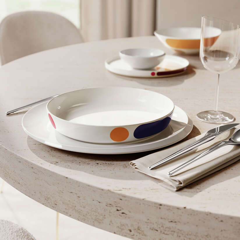 La Boule Dinnerware set - Multi-colored, Premium Porcelain
