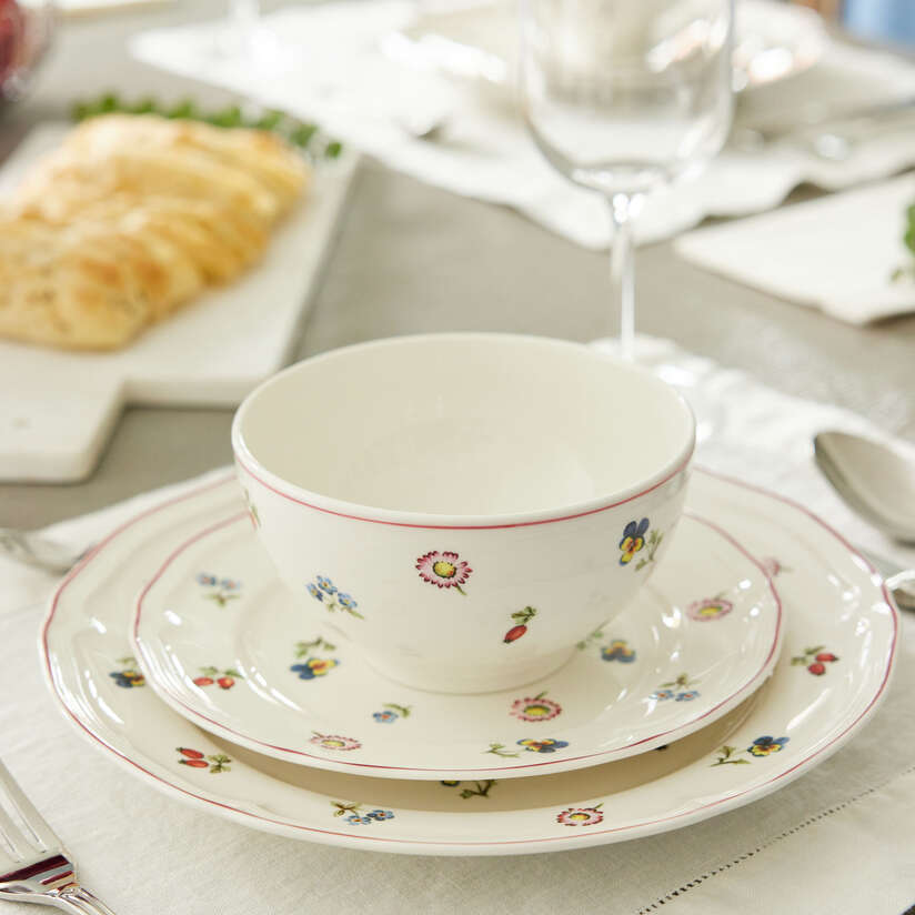 Petite Fleur Dinnerware set White, Premium Porcelain