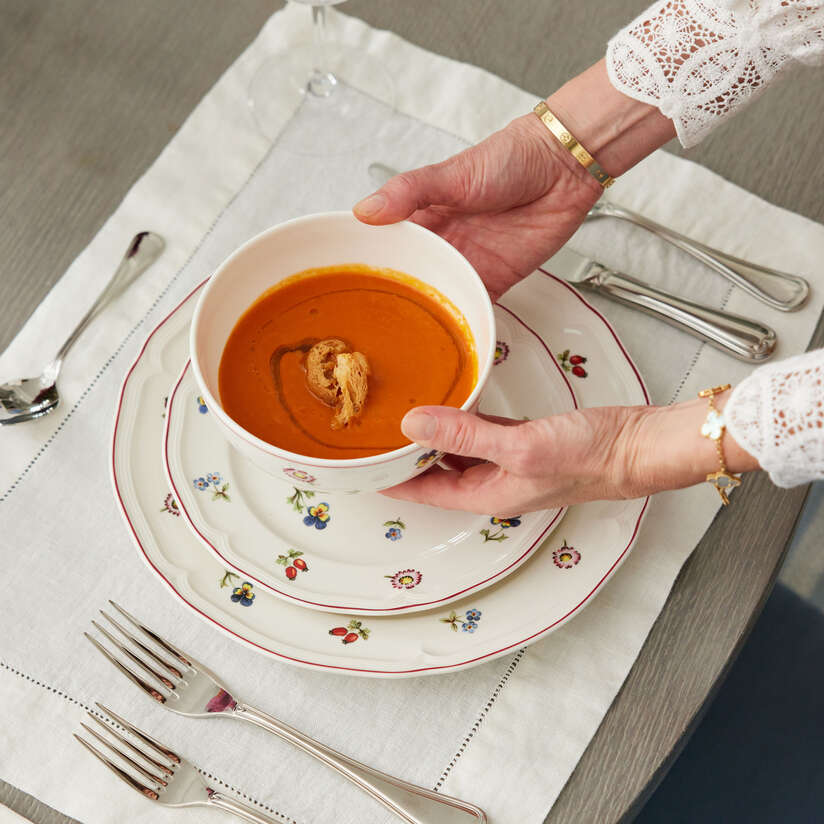 Petite Fleur Dinnerware set White, Premium Porcelain