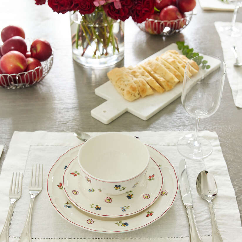 Petite Fleur Dinnerware set White, Premium Porcelain