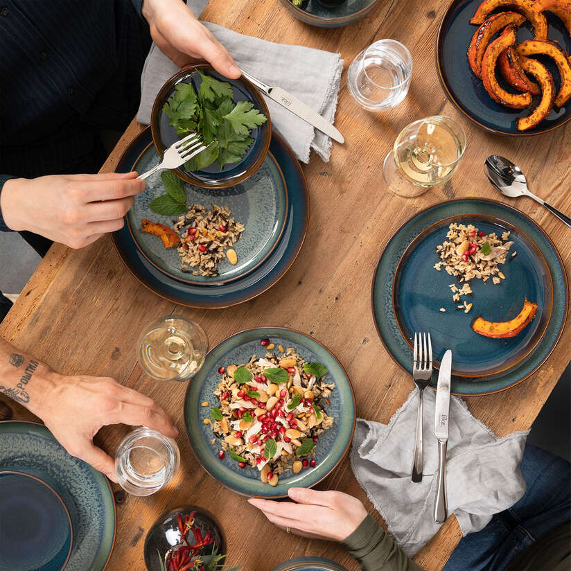 Crafted Pasta bowl Green, 450 ml, Premium Porcelain