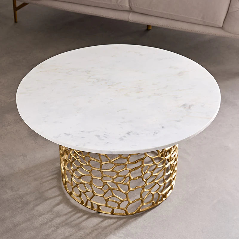 Intrica Aluminium Side Table - Gold