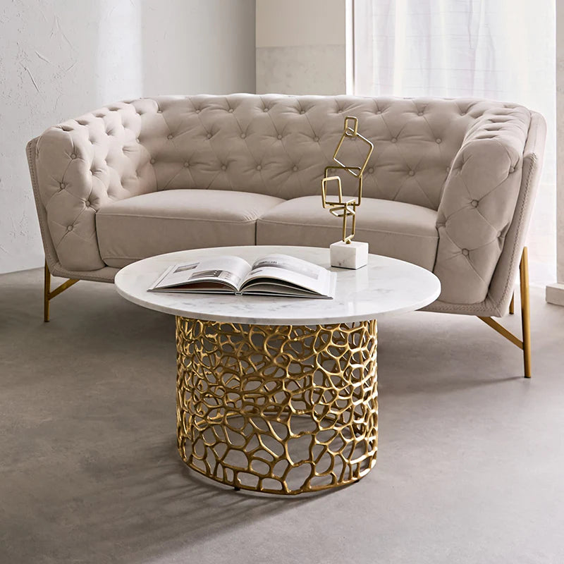 Intrica Aluminium Side Table - Gold