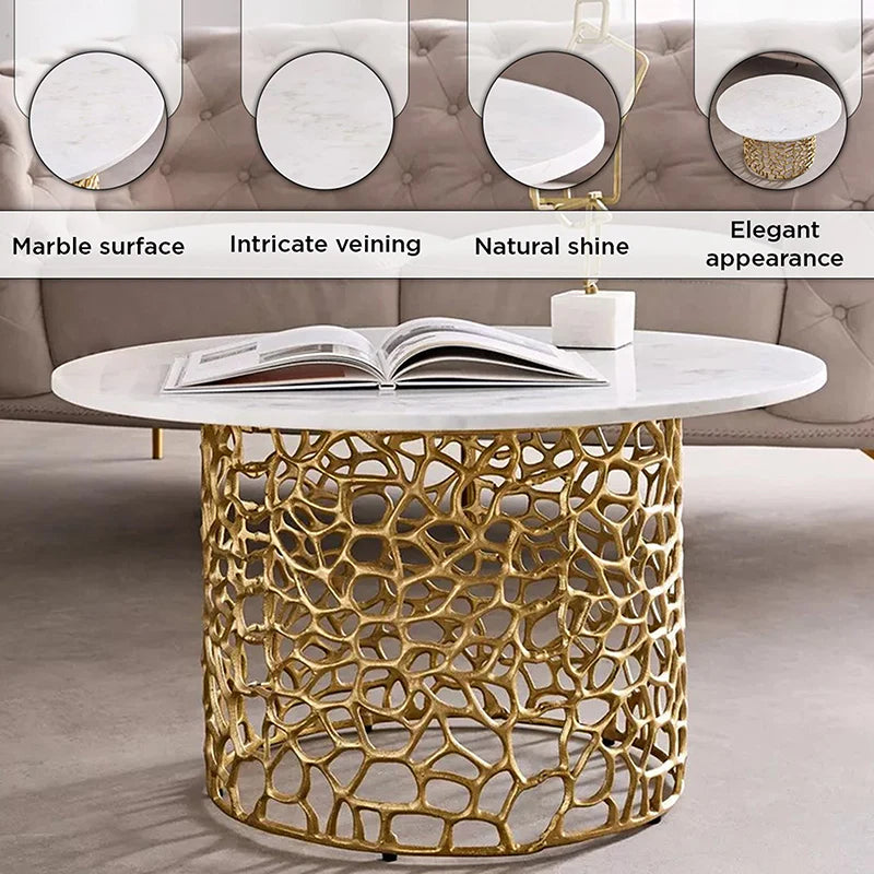 Intrica Aluminium Side Table - Gold