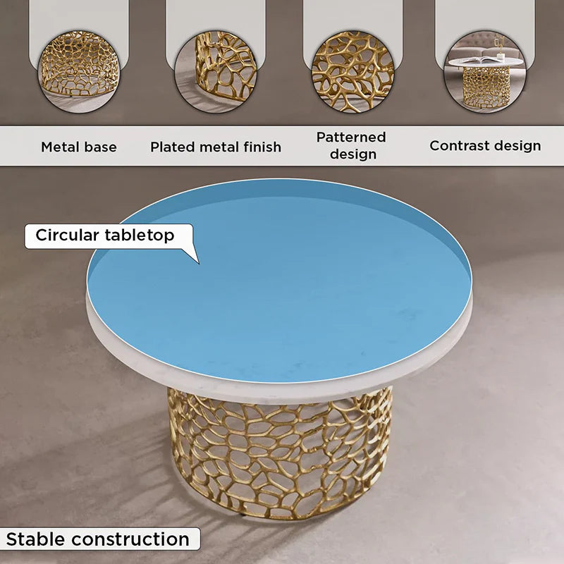 Intrica Aluminium Side Table - Gold