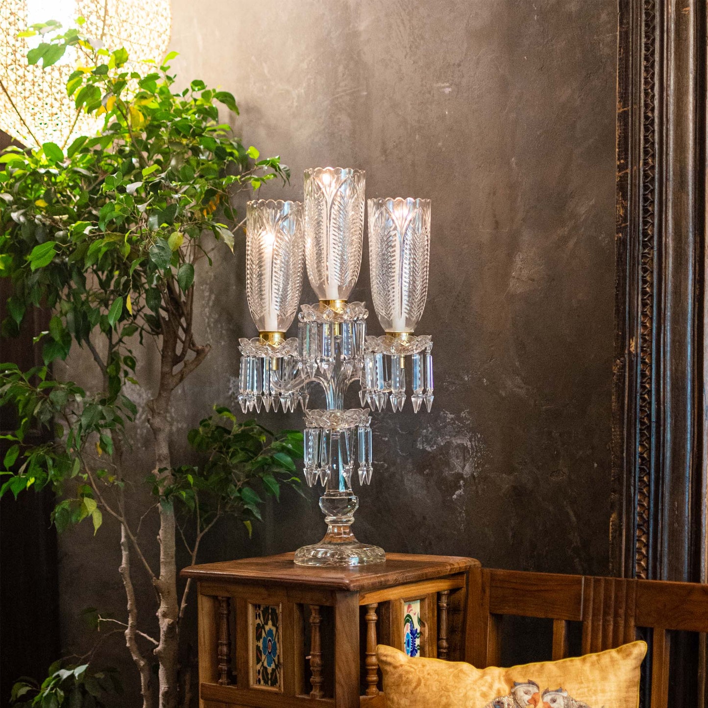 Dreamweaver 3Tier Candle Hurricane Cut Glass