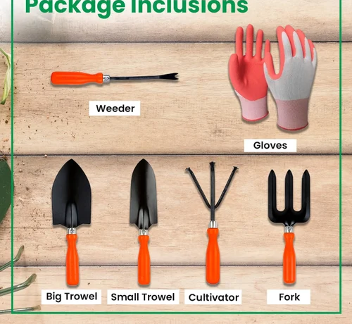 Garden Tools Kit (Set of 5) with Gloves – Durable Hand Tools for Home Gardening