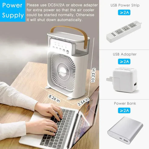 Mini Air Cooler with Mist Spray for Home & Office