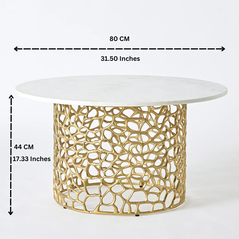 Intrica Aluminium Side Table - Gold