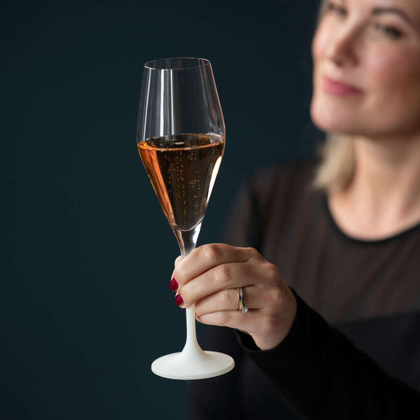 Champagne glass White, 4.1 oz, crystal glass