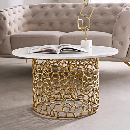 Intrica Aluminium Side Table - Gold