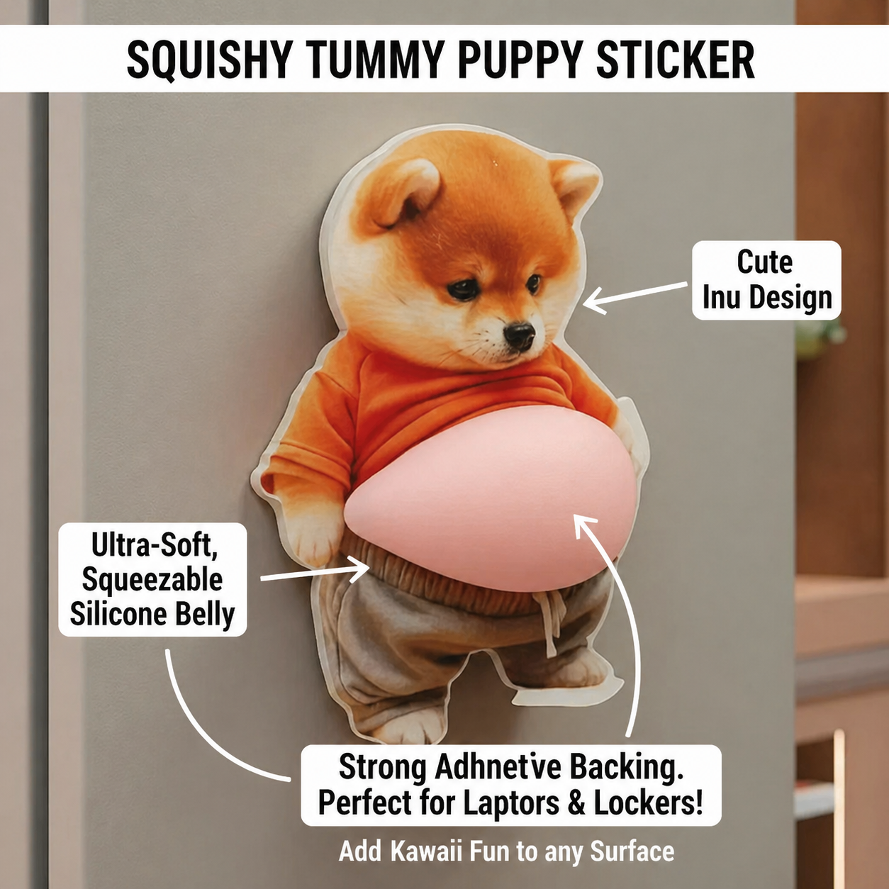 Cute 3D Belly Pop Sticker (5 Pcs)