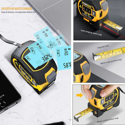 3 in 1 Digital Distance Range Multipurpose Laser Measure Tape