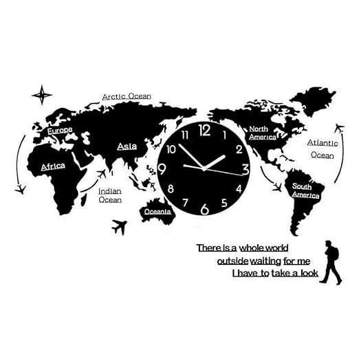 Macadve™ World Map Wall Clock