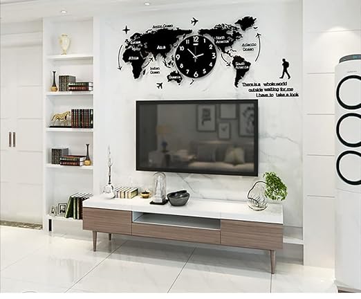 Macadve™ World Map Wall Clock