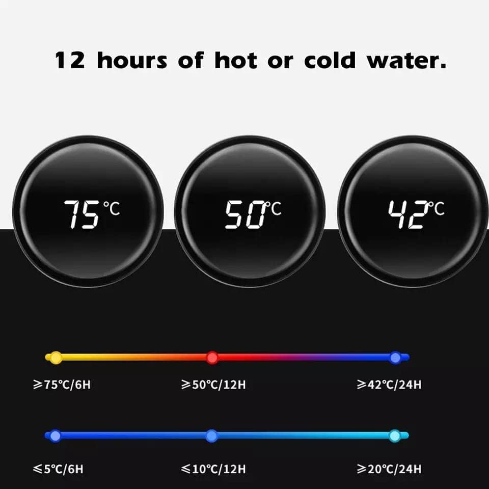 Stainless Steel Temperature Water Bottle – Insulated Hot & Cold Thermos Bottle