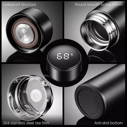 Stainless Steel Temperature Water Bottle – Insulated Hot & Cold Thermos Bottle