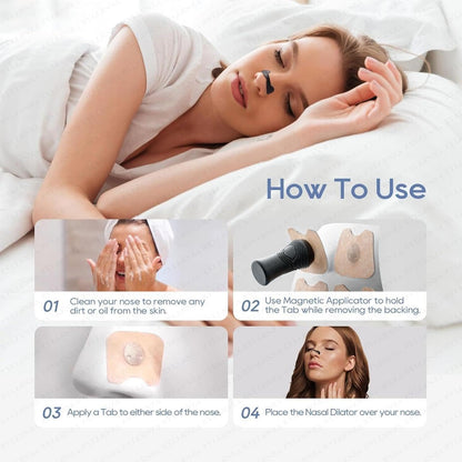 Magnetic Universal Nasal Strip & Clip – Anti-Snoring Breathing Support (PACK OF 2)