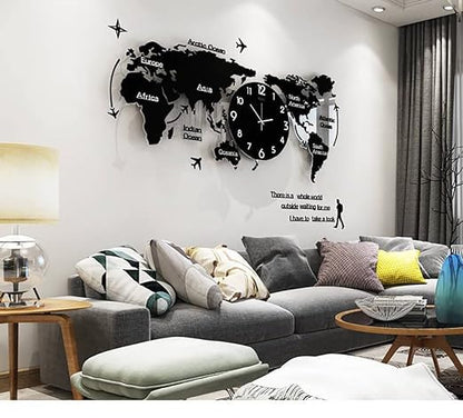 Macadve™ World Map Wall Clock