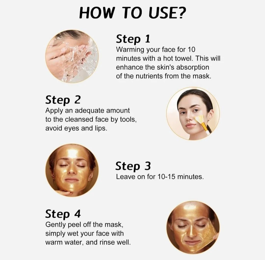 Gold Peel Off Mask & Portable Handheld Fan Combo