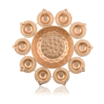 Macadve™ Brass Finish Diya Urli