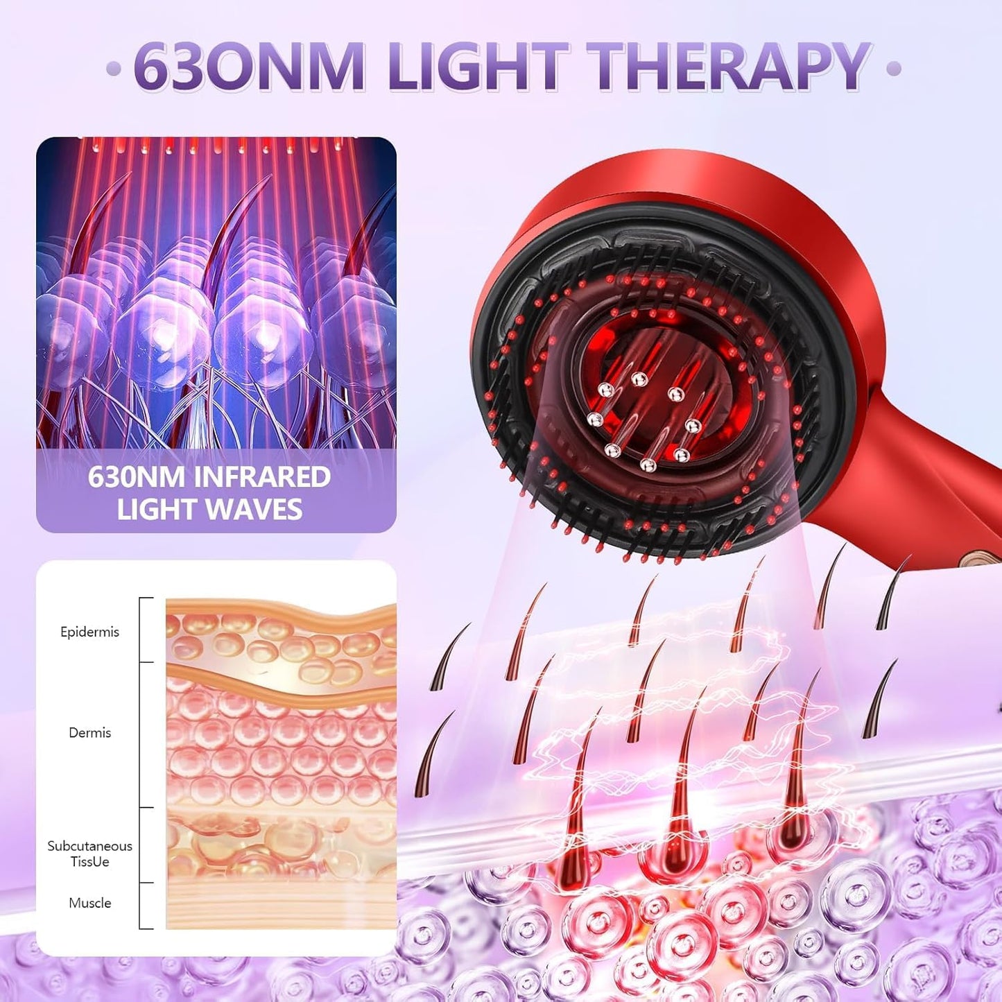 3-1 Red Light Therapy Scalp Massager