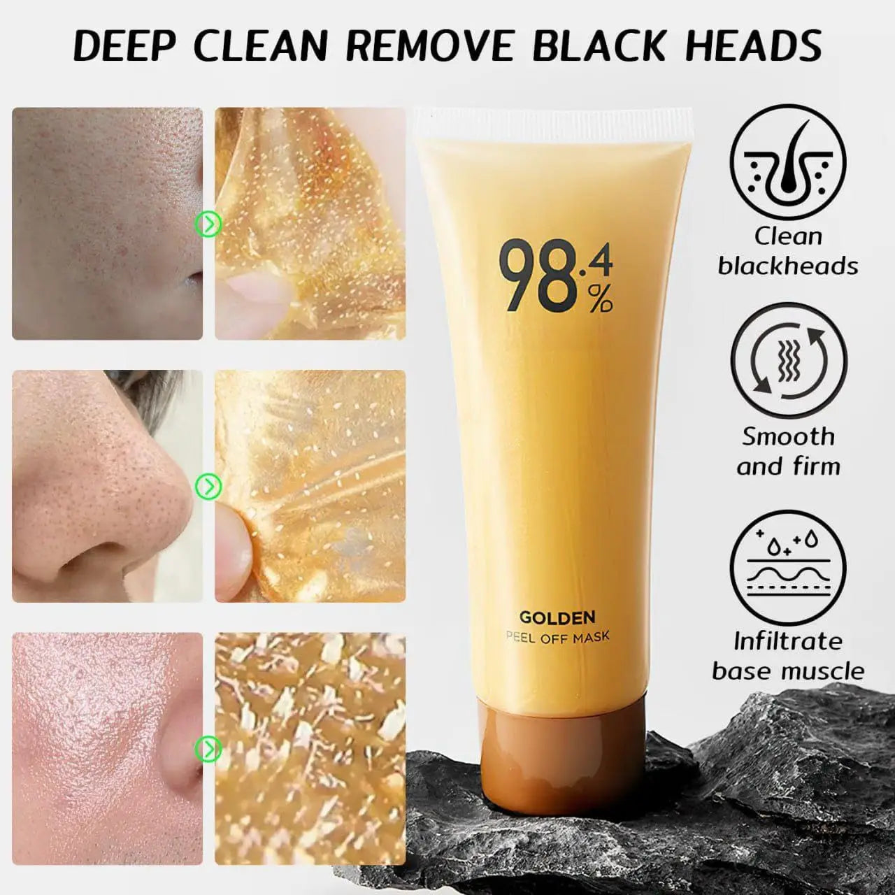Gold Peel Off Mask & Portable Handheld Fan Combo