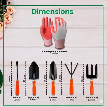 Garden Tools Kit (Set of 5) with Gloves – Durable Hand Tools for Home Gardening