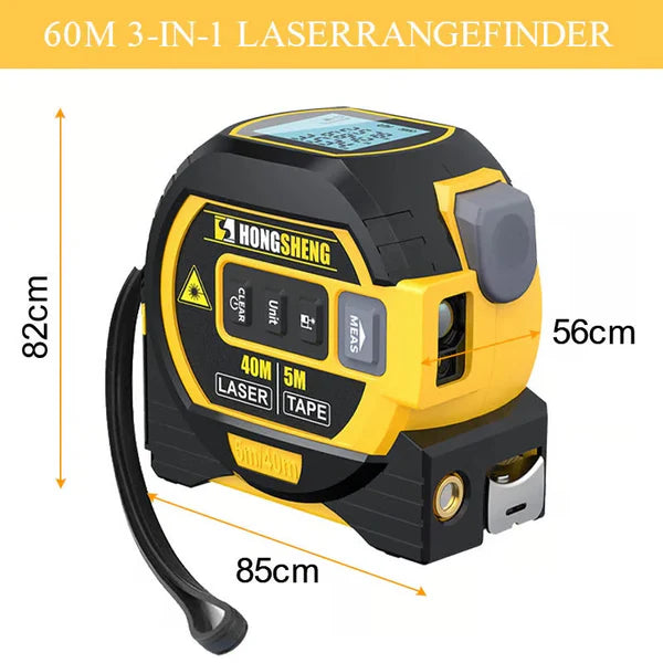 3 in 1 Digital Distance Range Multipurpose Laser Measure Tape