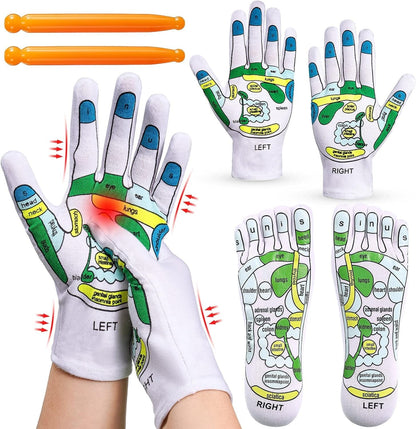 Macadve™ Acupressure Reflexology Socks and Gloves Tool Set