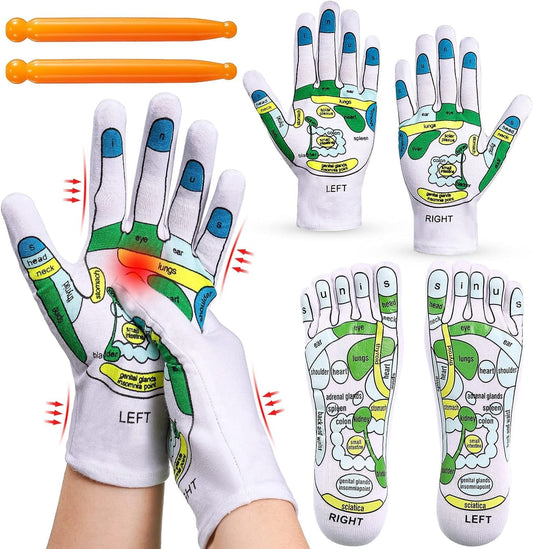 Macadve™ Acupressure Reflexology Socks and Gloves Tool Set