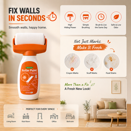 Wall Repair Roller Paint Tool for Quick Wall Touch-Ups