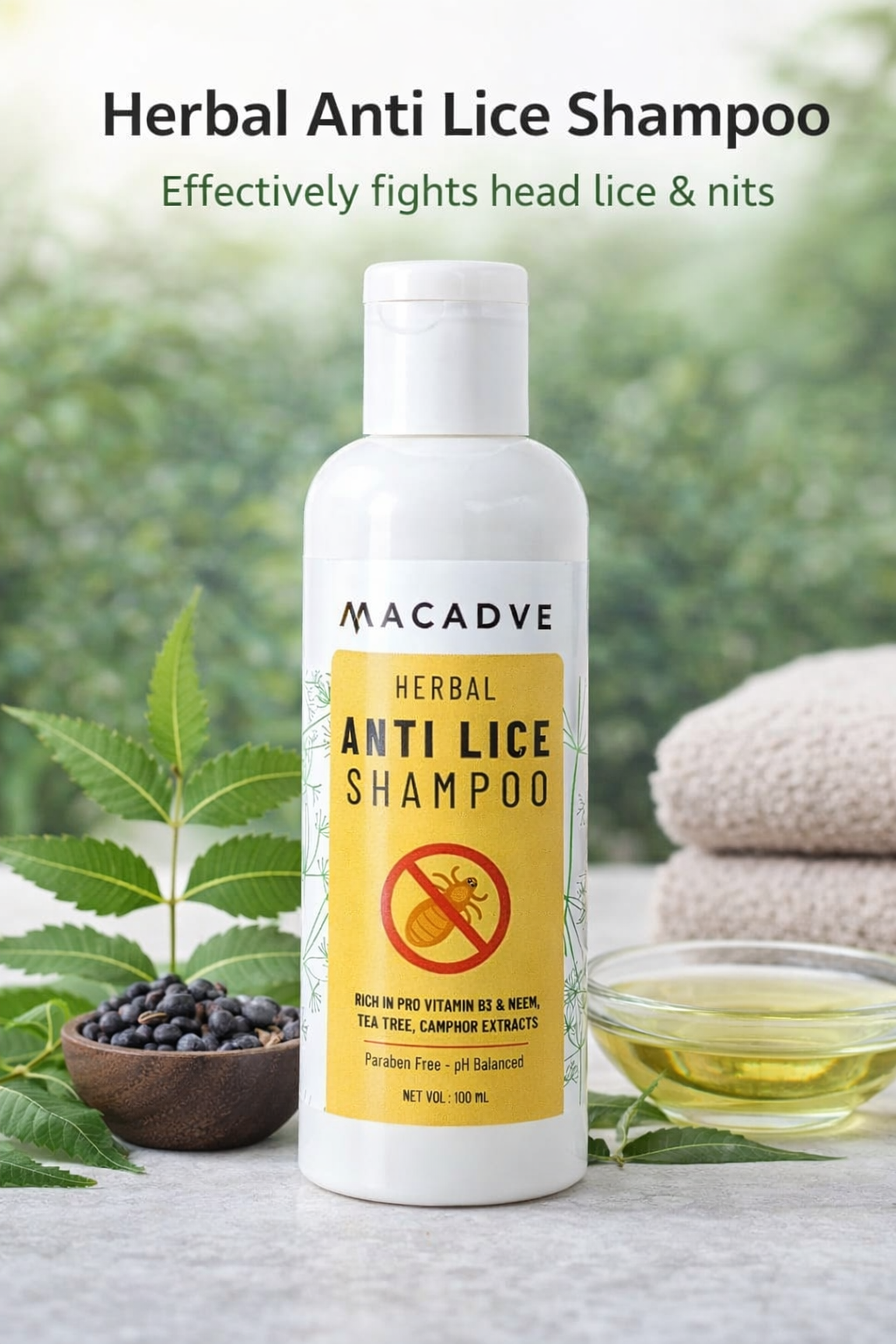 Herbal Anti Lice & Nits Shampoo with Free Neem Comb