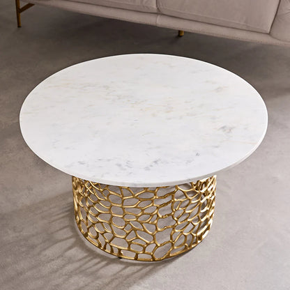 Intrica Aluminium Side Table - Gold