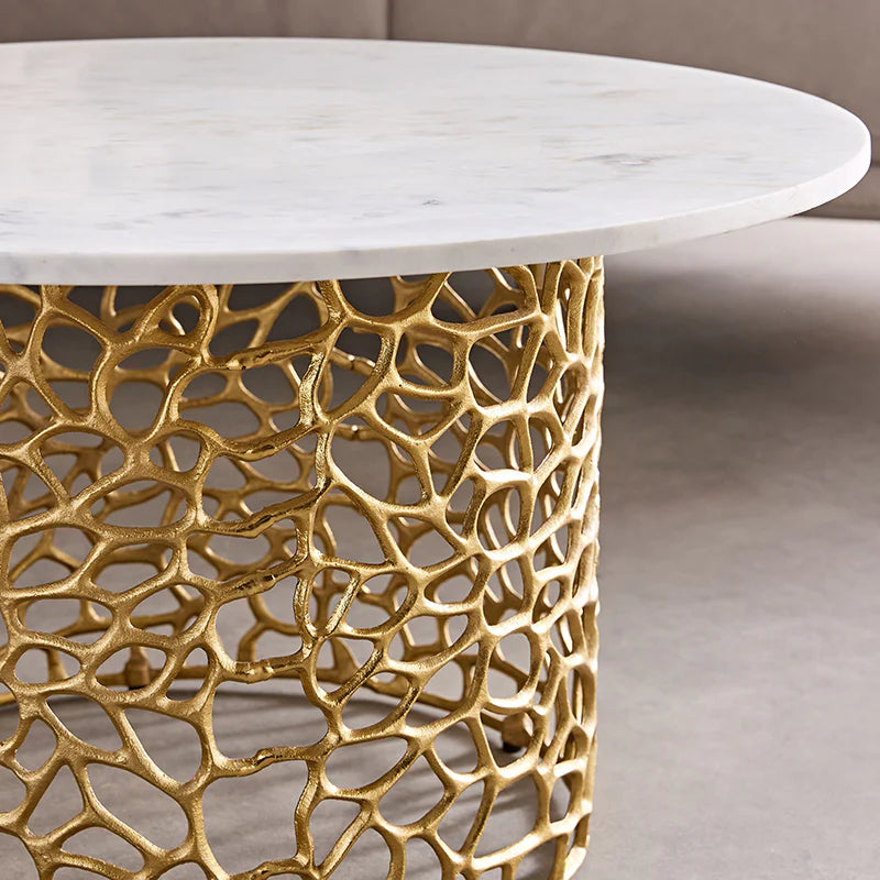 Intrica Aluminium Side Table - Gold