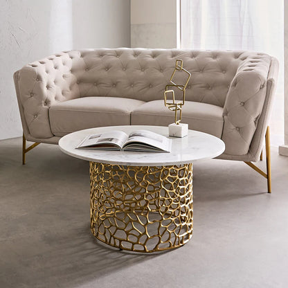 Intrica Aluminium Side Table - Gold