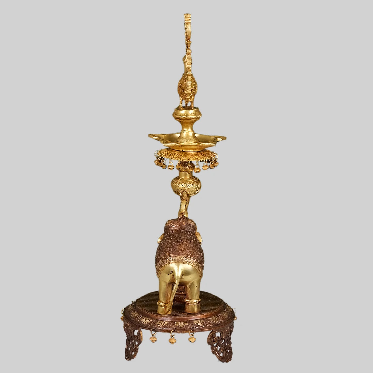 Brass Lamp with Elephant in 2 Tone Finish 31