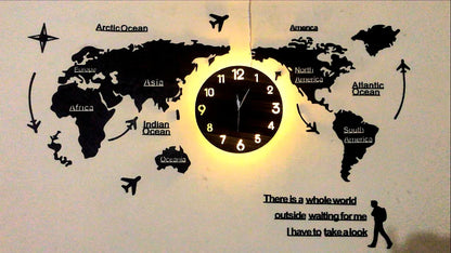 Macadve™ World Map Wall Clock