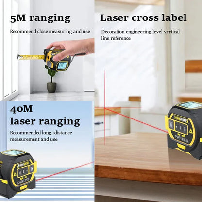 3 in 1 Digital Distance Range Multipurpose Laser Measure Tape